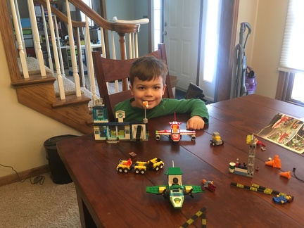 JB finished the airport LEGO set from grandma